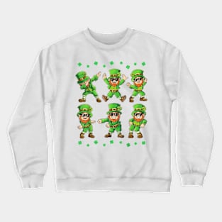 Dancing Leprechauns St Patricks Day Boys Girls Men Dabbing Crewneck Sweatshirt